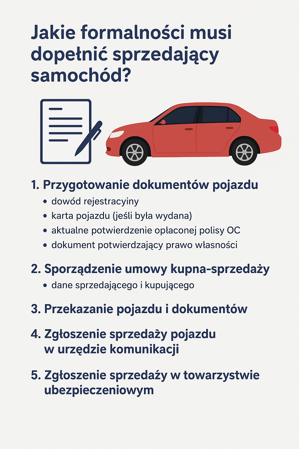 Jakie formalności musi dopełnić sprzedający samochód?